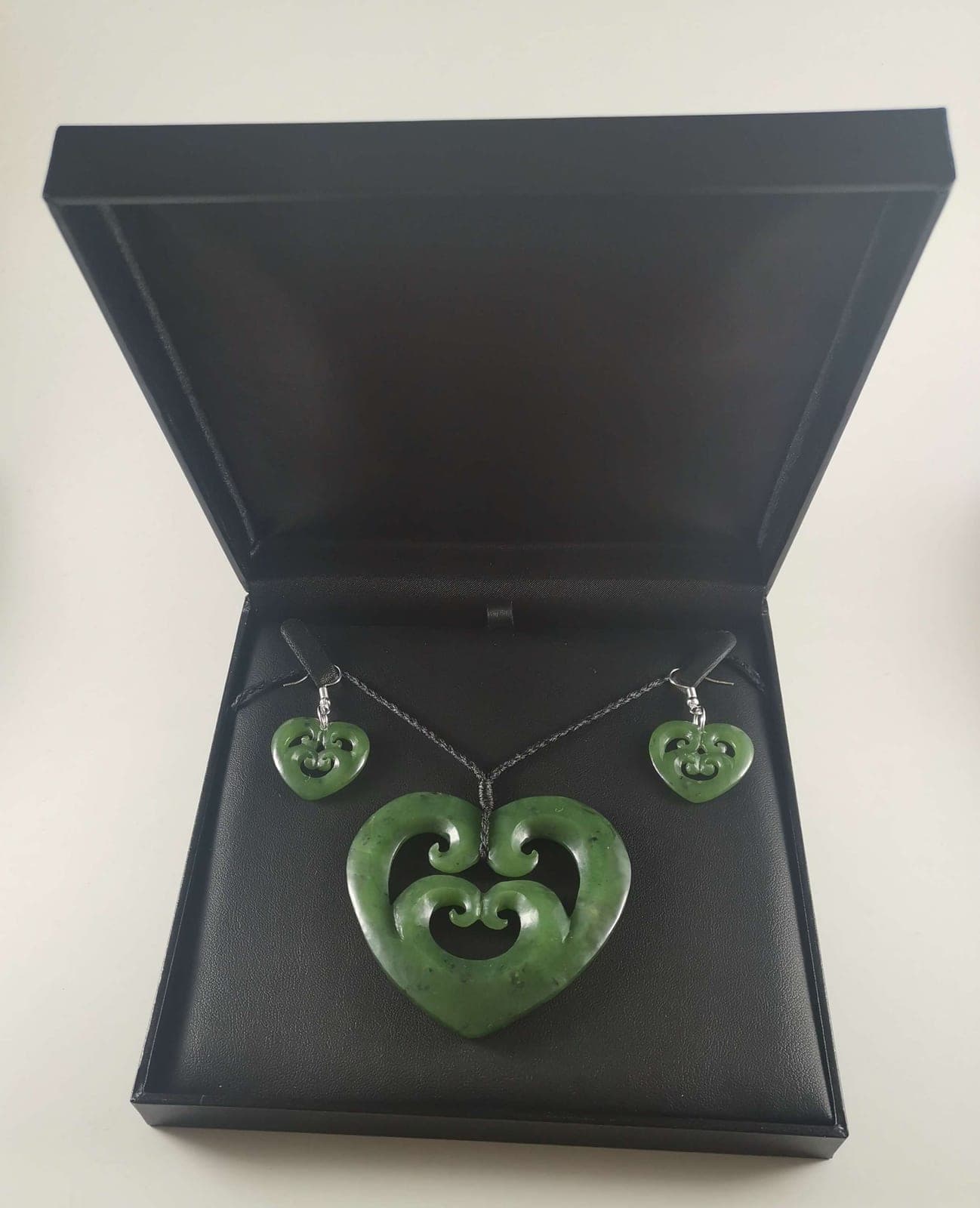 Quadruple Koru Heart Pendant & Earrings Set