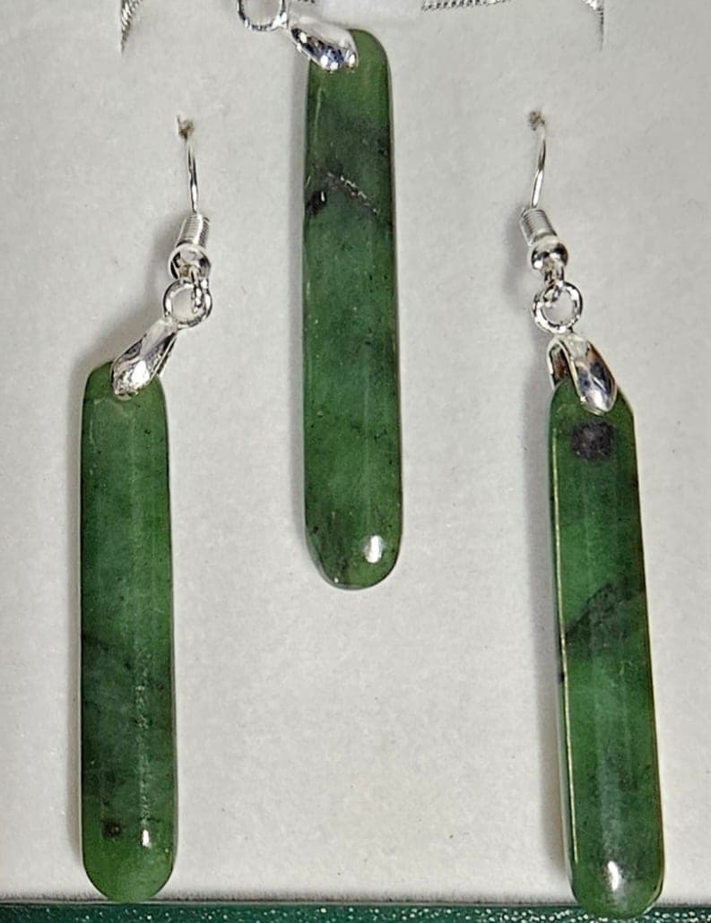 Greenstone Earrings & Pendant Set-Small
