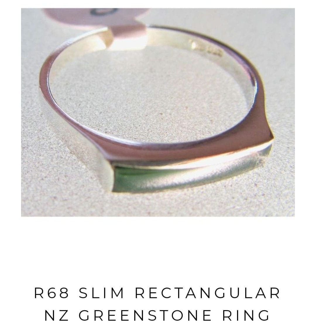Slim Greenstone Rectangular Ring