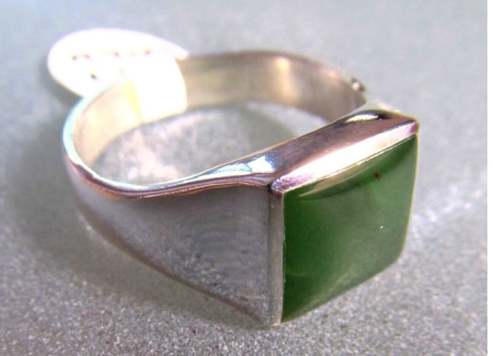 Classic Square NZ Greenstone Ring