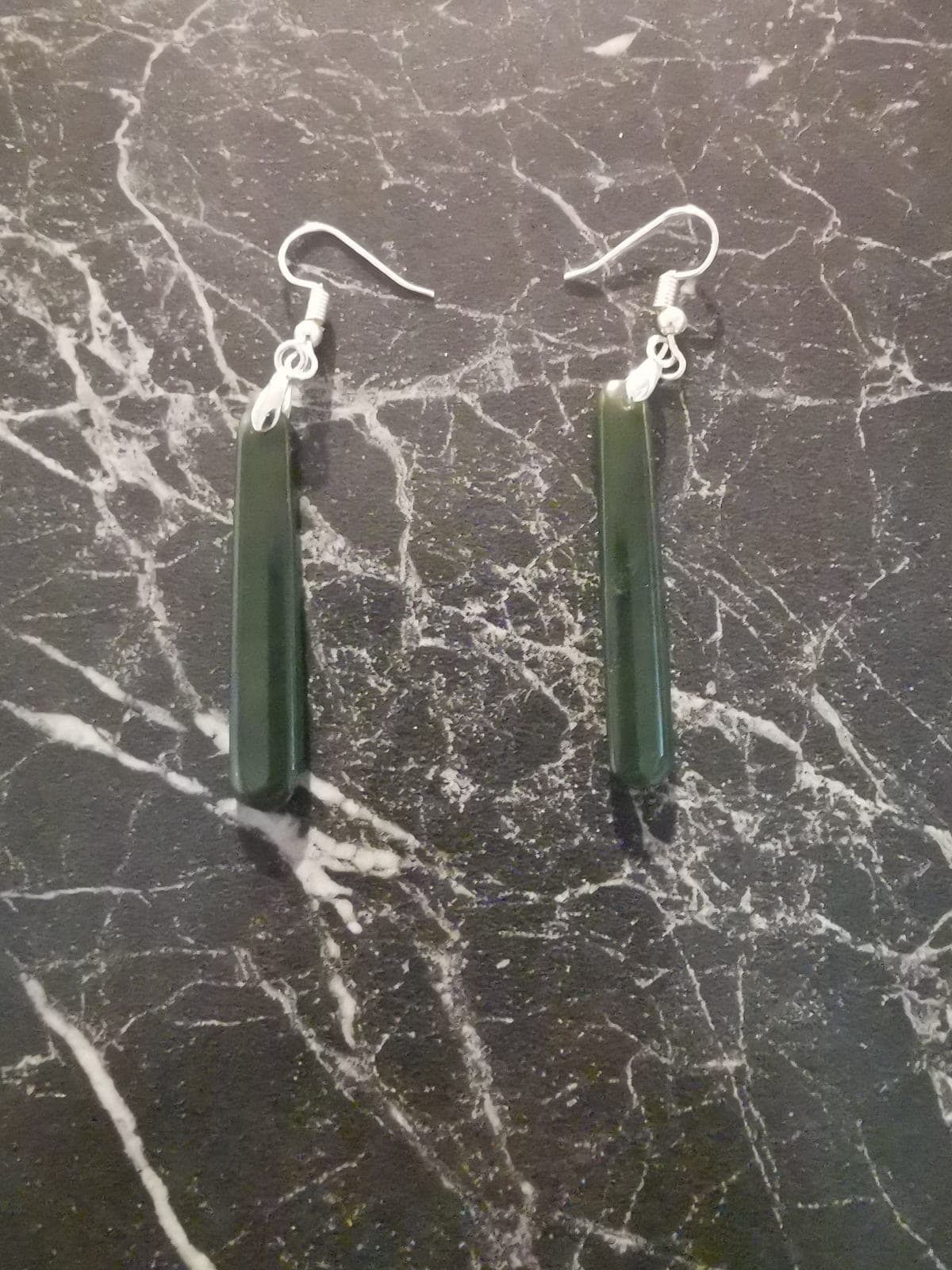 Small  Greenstone Drop Earrings