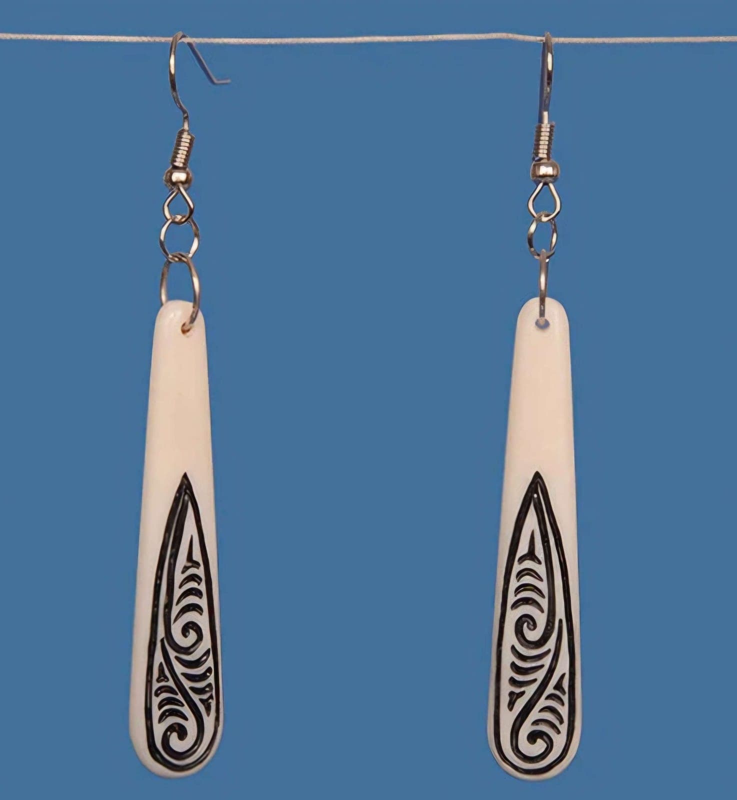 Bone Drop Stained Earrings