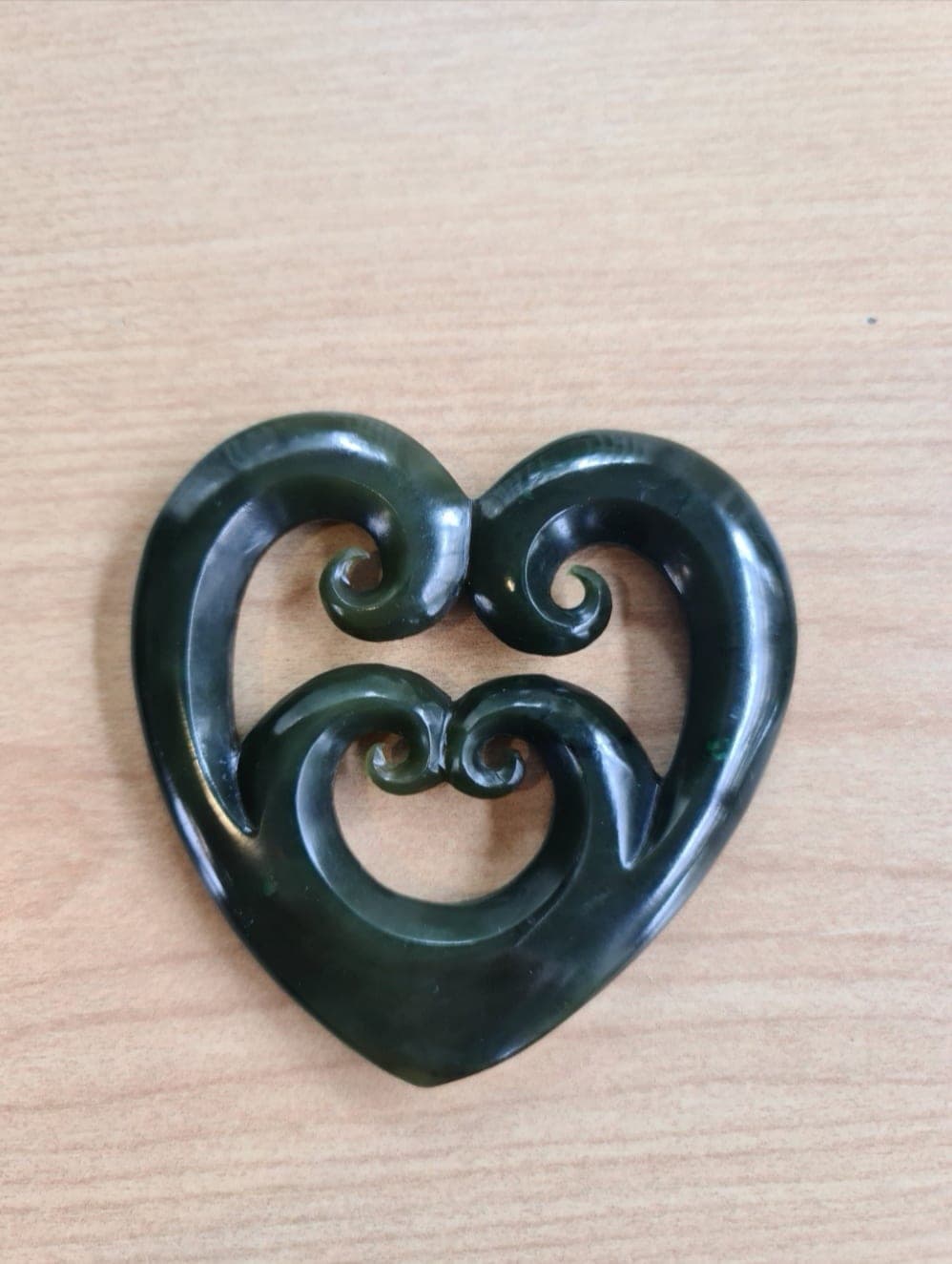 Quadruple Koru Heart Greenstone