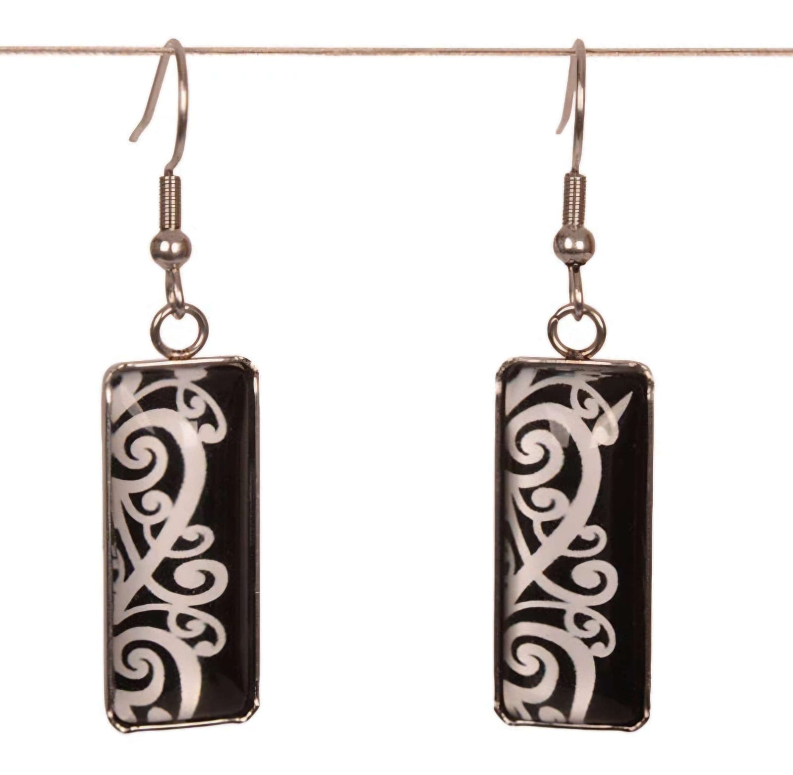 Black Kowhaiwhai Earrings