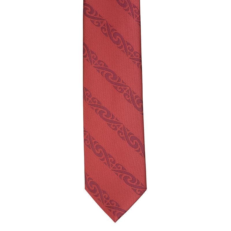 Maroon Māori Neck Tie