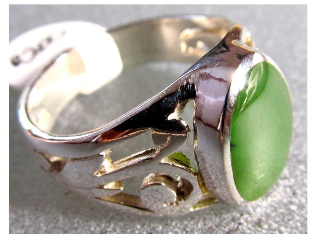 Oval Koru Greenstone Ring