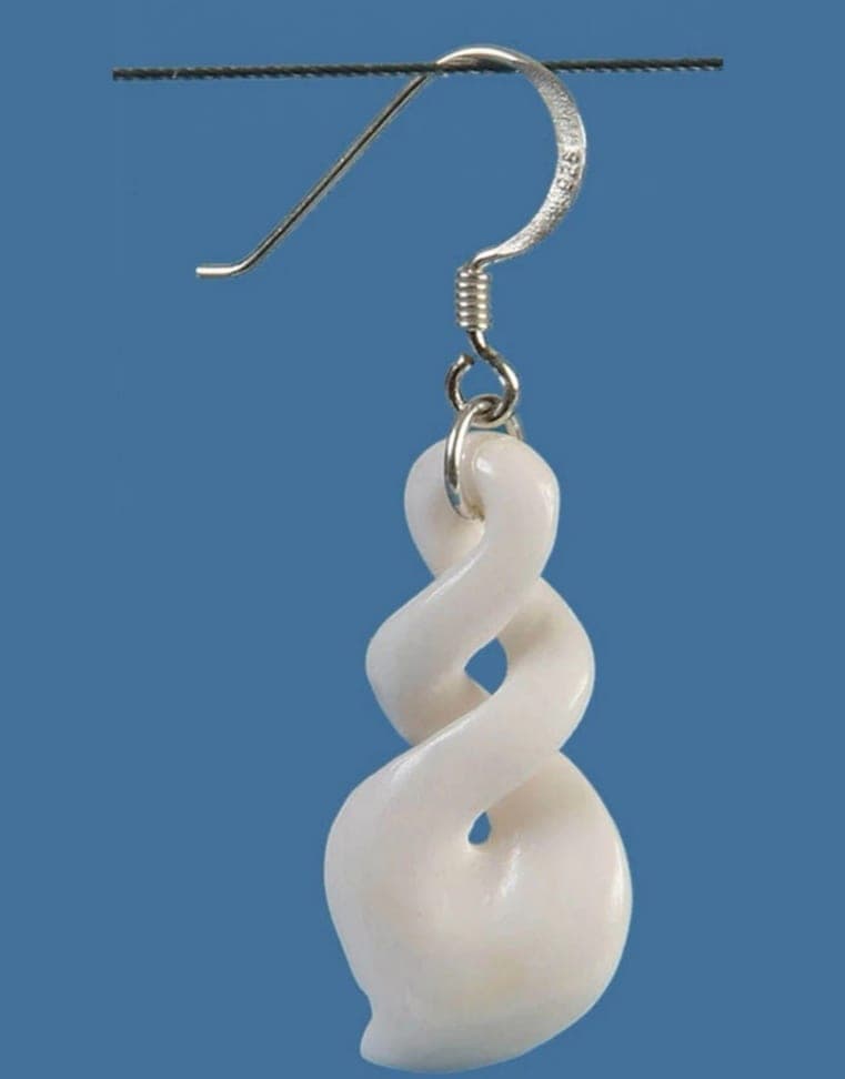 Bone Double Twist Earrings