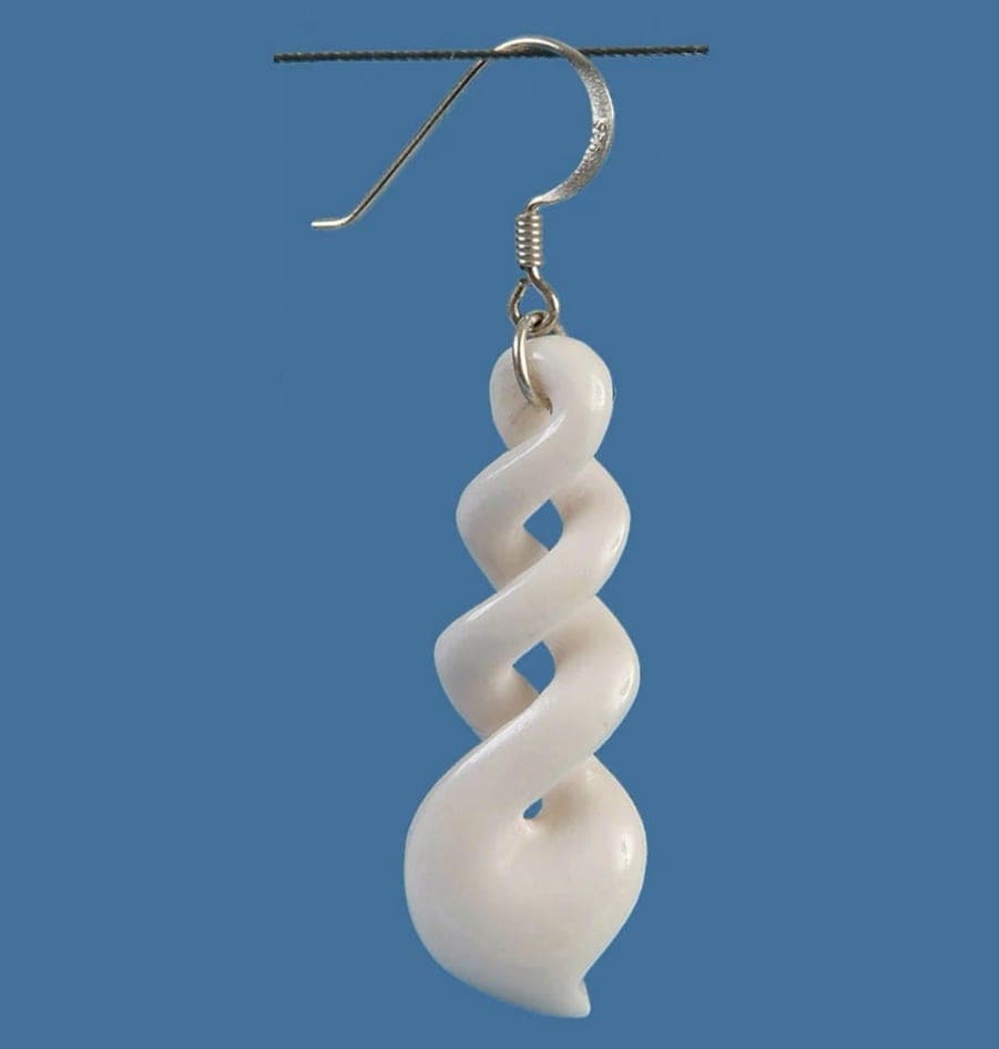 Bone Triple Twist Earrings