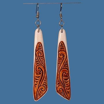 Drop earring with stain — view 1