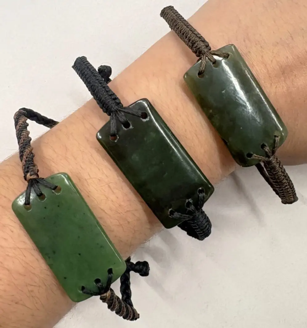 Rectangle  Greenstone Bracelet