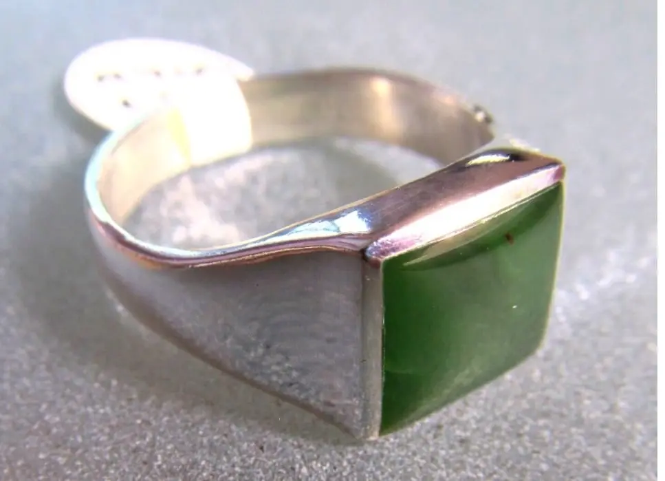 Classic Square NZ Greenstone Ring