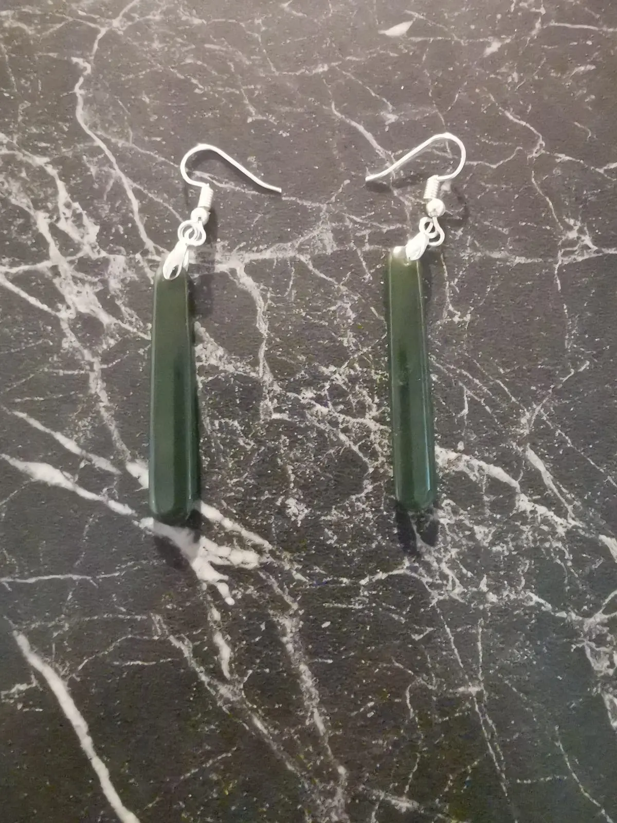 Small Greenstone Drop Earrings