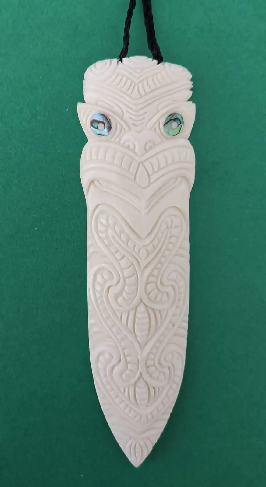 Bone Tiki Taiaha (Small) Pendant