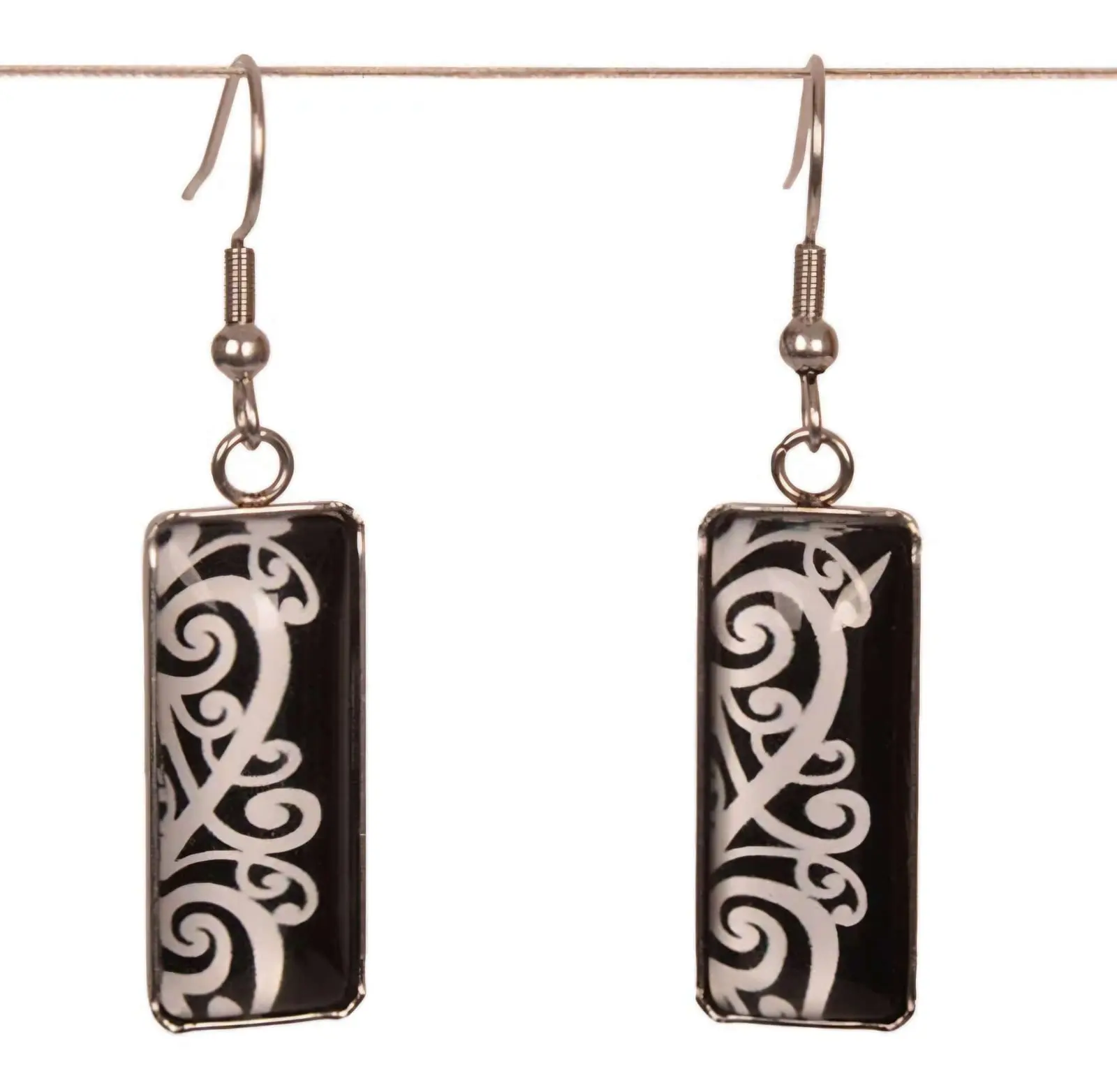 Black Kowhaiwhai Earrings
