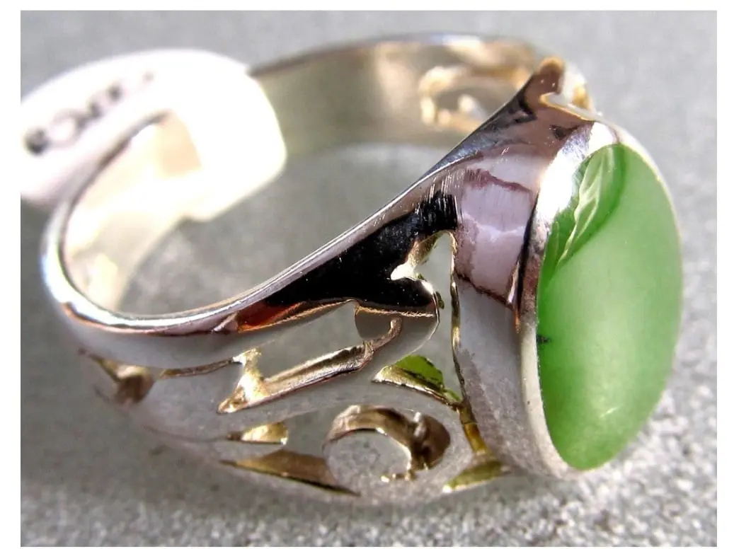 Oval Koru Greenstone Ring