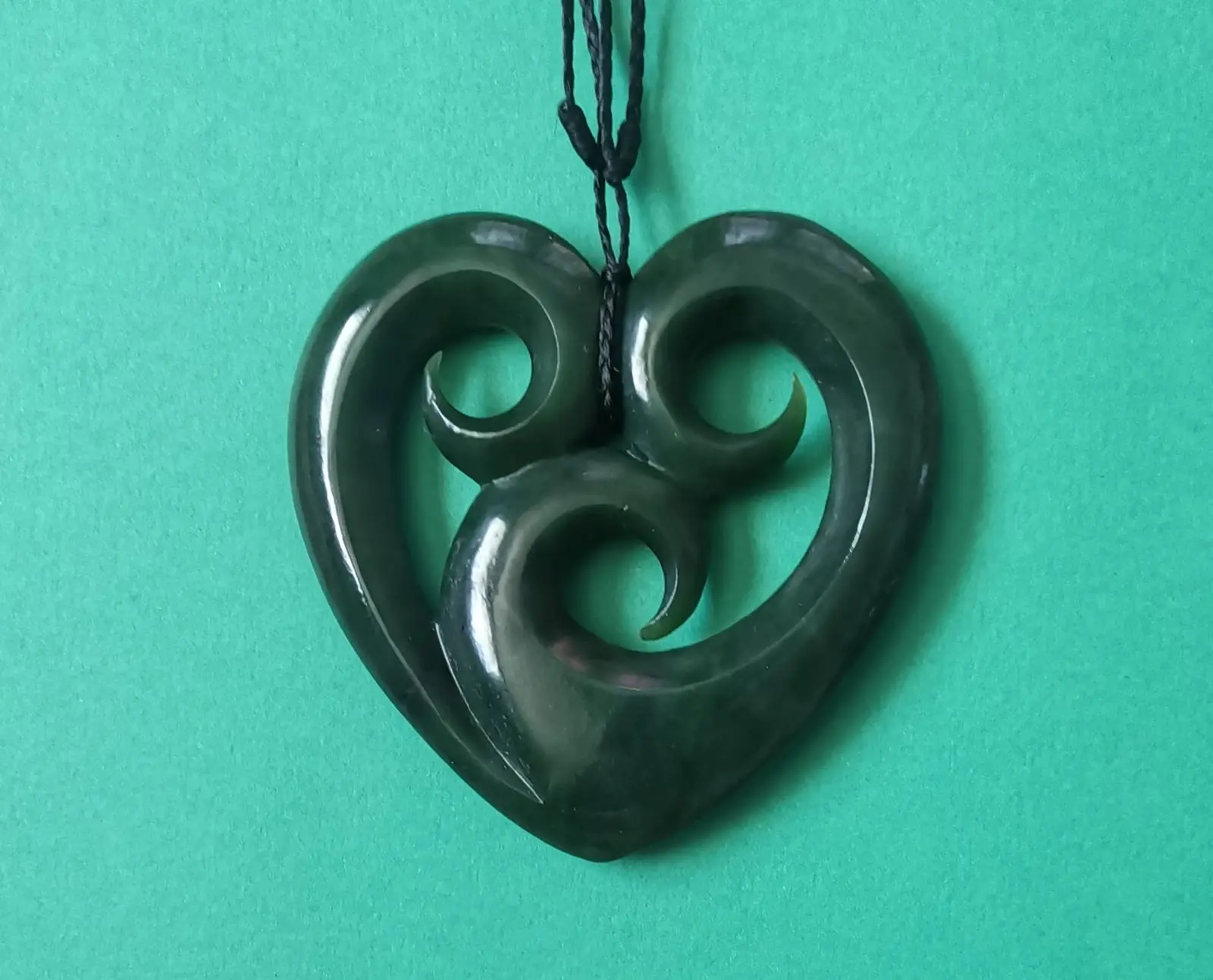 Triple Koru Heart Greenstone