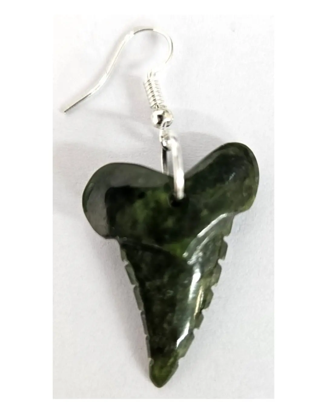 NZ Greenstone Sharkteeth Earrings